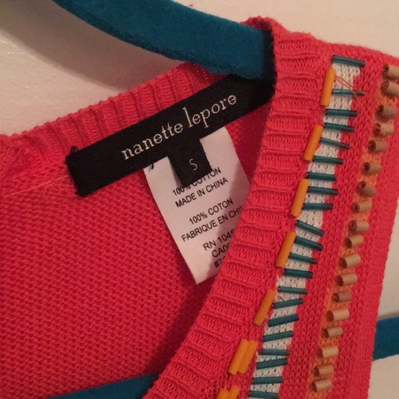 Nanette Lepore beaded dress orange 4 - Picture 2 of 4